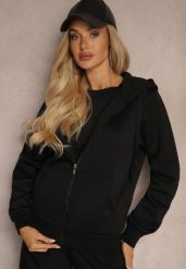 Czarna Casualowa Bluza z Dodatkiem Bawełny Zapinana na Suwak z Kapturem Arkatia. Czarne bluzy z kapturem damskie Renee, l, z bawełny. Za 74.99 zł.