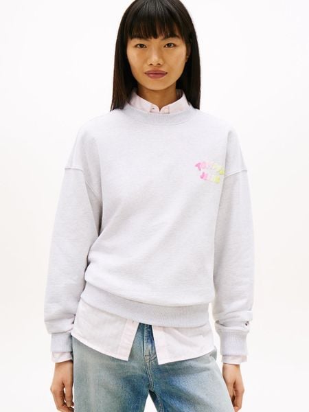Tommy Jeans Bluza Kobiety Bawełna (100%) szary, S. Szare bluzy bez kaptura damskie Tommy Jeans, s, z bawełny. Za 279.95 zł.