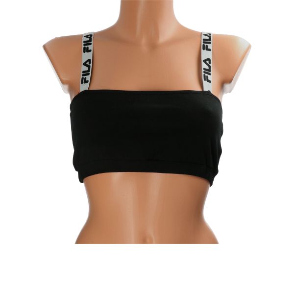 Biustonosz Stanik Sportowy Fila Top FU6063. Czarne biustonosze sportowe damskie Fila, bez wzorów. Za 43.99 zł.
