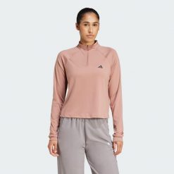 Bluza Train Essentials Minimal Branding 1/4-Zip. Czarne bluzy bez kaptura damskie Adidas, l, z materiału. W wyprzedaży za 99.50 zł.