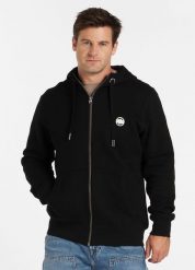 Bluza męska Pitbull rozpinana z kapturem Small Logo. Czarne bluzy sportowe męskie PITBULL, bez wzorów, z bawełny, klasyczne, bez kołnierzyka, bez ramiączek. Za 269.00 zł.