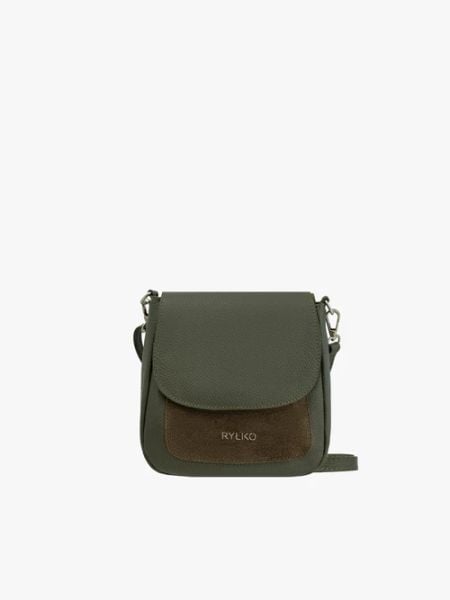 Mała oliwkowa torebka. Zielone torebki klasyczne damskie Brawo sp. z o.o., bez wzorów, ze skóry, małe, bez dodatków. Za 249.99 zł.