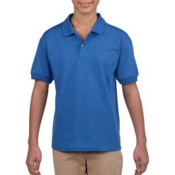 Dziecięca Koszulka Polo Jersey DryBlend. Niebieskie kombinezony damskie Gildan, l, bez wzorów, z bawełny, bez kołnierzyka, bez ramiączek, krótkie. Za 81.99 zł.