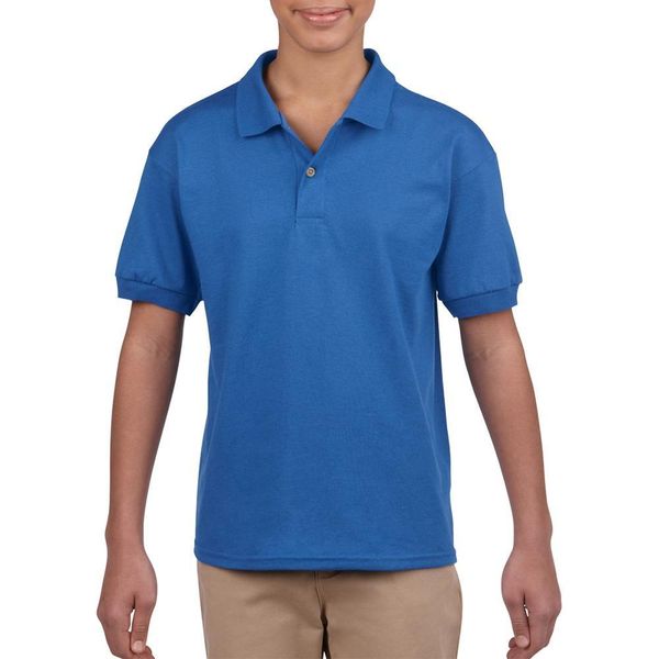 Dziecięca Koszulka Polo Jersey DryBlend. Niebieskie kombinezony damskie Gildan, l, bez wzorów, z bawełny, bez kołnierzyka, bez ramiączek, krótkie. Za 81.99 zł.