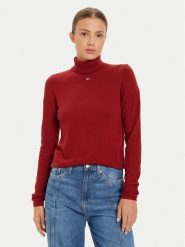 Tommy Jeans Golf Essential DW0DW19686 Czerwony Regular Fit. Czerwone golfy damskie Tommy Jeans, m, bez wzorów, z jeansu, bez ramiączek. Za 369.99 zł.