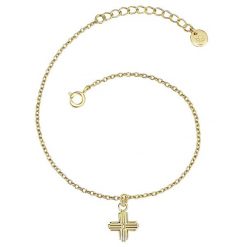 Glanzstücke München Srebrna bransoleta Krzyżyk srebro wysokiej próby żółte złoto Bransoletki 1 ct Damski. Szare bransoletki damskie Glanzstücke München, pozłacane. Za 129.99 zł.