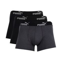 Bokserki męskie Puma 3-pack. Czarne bokserki męskie Puma, bez wzorów, z bawełny. Za 109.00 zł.