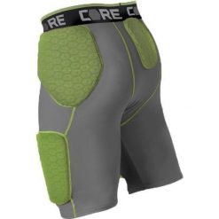 Spodnie do futbolu amerykańskiego z 5 wyściełanymi ochraniaczami (zielone). Zielone spodnie materiałowe męskie ALLESON, bez wzorów, sportowe. Za 345.95 zł.