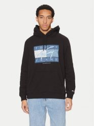 Tommy Jeans Bluza Dna Flag Twist DM0DM21100 Czarny Regular Fit. Czarne bluzy bez kaptura męskie Tommy Jeans, m, z bawełny. Za 249.99 zł.