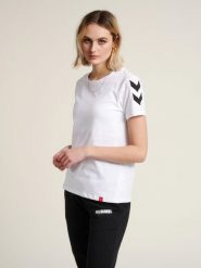 Koszulka damska Hummel hmlLEGACY. Białe topy sportowe damskie HUMMEL, na lato, s, bez wzorów, z bawełny, bez ramiączek. Za 101.50 zł.