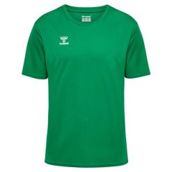 Niezbędna koszulka Hummel. Zielone t-shirty damskie HUMMEL, bez wzorów, bez kołnierzyka. Za 120.00 zł.