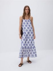 Bawełniana sukienka na ramiączkach - wielobarwny. Sukienki damskie Reserved, l, bez wzorów, z bawełny, bez kołnierzyka, bez ramiączek. Za 229.99 zł.