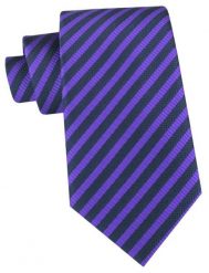 Klasyczny Krawat Klubowy - Alties - Fioletowy, Drobny Prążek. Fioletowe krawaty i muchy męskie Alties, bez wzorów, z tkaniny, eleganckie. Za 49.00 zł.