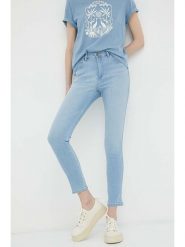 Wrangler Dżinsy - Skinny fit - w kolorze błękitnym rozmiar: W27/L30. Niebieskie jeansy damskie Wrangler, z podwyższonym stanem. Za 144.92 zł.