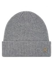 Tommy Hilfiger Czapka Cashmere Chic Beanie AW0AW15321 Szary. Szare czapki zimowe damskie Tommy Hilfiger, z kaszmiru. Za 379.99 zł.