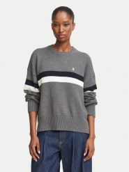 Guess Jeans Sweter W6BR08 Z1251 Szary ciemny Regular Fit. Szare swetry klasyczne damskie Guess Jeans, l, z bawełny, bez kołnierzyka. Za 389.99 zł.