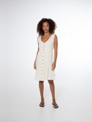 Sukienka damska Protest Prtmiramar dress. Białe sukienki damskie Protest, na lato, s, bez wzorów, z bawełny, bez kołnierzyka, bez ramiączek. Za 179.99 zł.