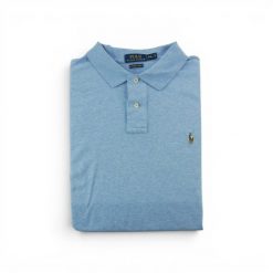 Second life - Polo Ralph Lauren koszulka męska z krótkim rękawem - Stan dobry. Niebieskie koszulki polo męskie Ralph Lauren, l, bez wzorów, z materiału, bez ramiączek. Za 106.46 zł.