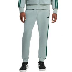 Spodnie męskie adidas Essentials 3-Stripes Fleece. Zielone spodnie dresowe męskie Adidas, bez wzorów, z bawełny. Za 171.99 zł.
