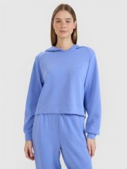 4F Bluza dresowa nierozpinana z modalem damska - niebieska XS. Niebieskie bluzy sportowe damskie 4f, xs, z dresówki. W wyprzedaży za 99.99 zł.