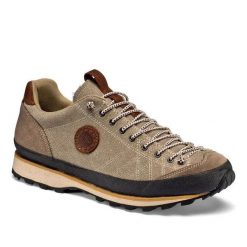 Buty trekkingowe Lomer Bio Naturale Canvas. Brązowe buty trekkingowe męskie LOMER, z bawełny, bez zapięcia, trekkingowe. Za 553.50 zł.