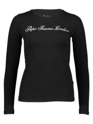 Pepe Jeans Koszulka w kolorze czarnym rozmiar: L. Czarne bluzki damskie Pepe Jeans, l, bez wzorów, z jeansu, bez kołnierzyka, bez ramiączek. Za 83.22 zł.