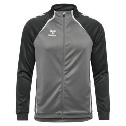 Kurtka z dresu Hummel Lead 2.0. Szare kurtki treningowe męskie HUMMEL, bez wzorów, z dresówki. Za 279.50 zł.