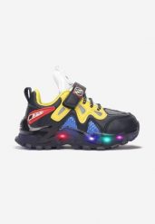 Granatowo-Żółte Buty Sportowe LED Tsovla. Niebieskie buty sportowe chłopięce Born2be, z dresówki, przed kostkę, bez zapięcia. Za 84.99 zł.