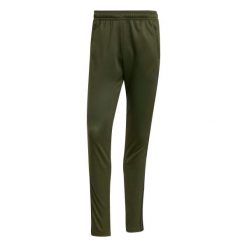 Spodnie dresowe adidas Train Essentials 3-Stripes. Zielone spodnie dresowe męskie Adidas, bez wzorów, z dresówki. W wyprzedaży za 175.50 zł.