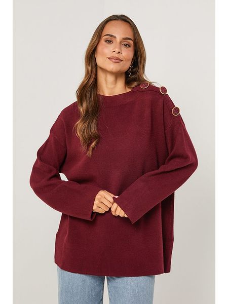 L'armoire de Suzette Sweter w kolorze bordowym rozmiar: 38/40. Czerwone swetry klasyczne damskie L'armoire de Suzette, l, z kaszmiru, bez kołnierzyka. Za 170.07 zł.