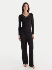 Hunkemöller Piżama Nana 302674 Czarny Regular Fit. Czarne piżamy damskie Hunkemöller, s, bez wzorów, bez ramiączek. Za 189.99 zł.