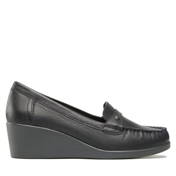 Półbuty Go Soft. Niebieskie półbuty damskie GO SOFT, bez wzorów, bez obcasa, na koturnie. Za 199.99 zł.