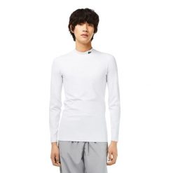 Koszulka męska Lacoste. Białe t-shirty sportowe męskie Lacoste, m, z dzianiny, bez ramiączek, do biegania. Za 217.00 zł.