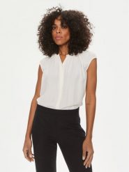 Boss Bluzka Berika 50491355 Biały Regular Fit. Białe bluzki damskie Boss, bez wzorów, z wiskozy, bez ramiączek. Za 1,439.00 zł.
