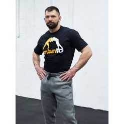 Koszulka sportowa męska MANTO Logo z krótkim rękawem. Czarne t-shirty sportowe męskie Manto, l, bez ramiączek. Za 99.00 zł.