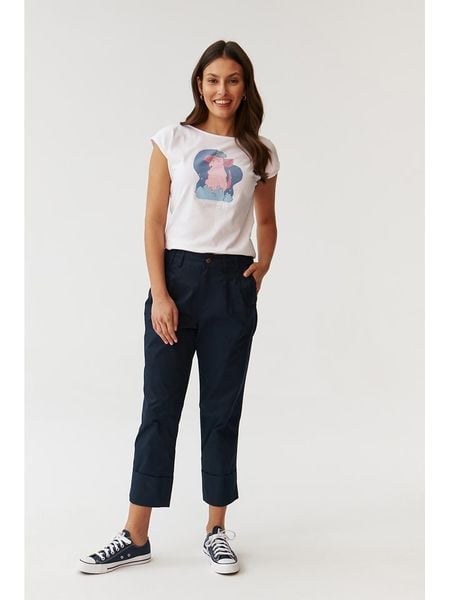 TATUUM Spodnie w kolorze granatowym rozmiar: 44. Niebieskie spodnie materiałowe damskie Tatuum, bez wzorów, z bawełny. Za 145.95 zł.