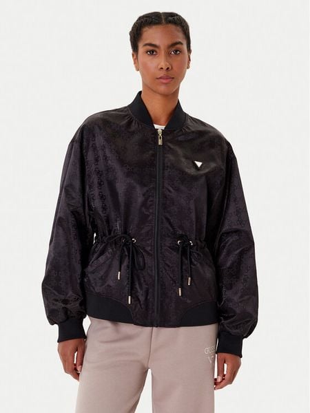 Guess Kurtka przejściowa V5YL11 WHFU0 Czarny Regular Fit. Czarne kurtki damskie Guess, m, z aplikacjami, z syntetyku, bez kaptura. Za 329.99 zł.