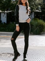 LA Angels Bluza w kolorze szaro-czarnym rozmiar: L. Czarne bluzy bez kaptura damskie LA Angels, l. Za 126.99 zł.