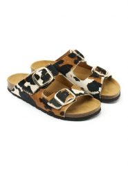 Mandel Skórzane klapki "Alberto" w kolorze biało-jasnobrązowym rozmiar: 38. Białe klapki damskie Mandel, bez wzorów, bez obcasa. Za 173.99 zł.