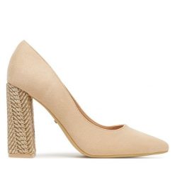 Czółenka DeeZee. Brązowe czółenka damskie DeeZee, bez wzorów, bez obcasa. Za 159.99 zł.