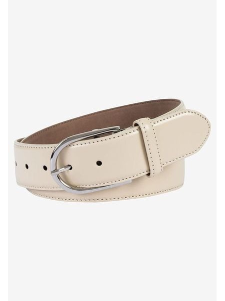 More & More Skórzany pasek w kolorze kremowym rozmiar: 85. Brązowe paski damskie MORE & MORE, bez wzorów, z materiału. Za 82.83 zł.