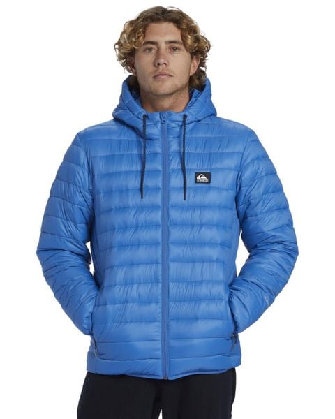 Kurtka ocieplająca dla Mężczyzn SCALY Niebieski. Niebieskie kurtki męskie Quiksilver, m, bez wzorów, z materiału, z kapturem. Za 449.00 zł.