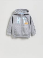 Bluza oversize z kapturem - jasnoszary. Szare bluzy i bluzki niemowlęce Reserved, bez wzorów, z bawełny, bez ramiączek, z kapturem. Za 59.99 zł.