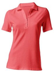 Heine Koszulka polo w kolorze koralowym rozmiar: 38. Czerwone bluzki damskie Heine, bez wzorów, bez kołnierzyka, bez ramiączek. Za 43.99 zł.