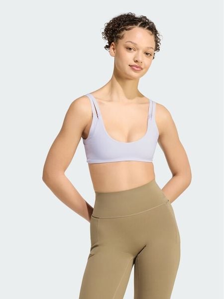 Adidas Biustonosz sportowy Optime Workout Reversible Twist Light Support Bra KS6053 Fioletowy jasny. Fioletowe biustonosze sportowe damskie Adidas, bez wzorów, z syntetyku. Za 197.99 zł.