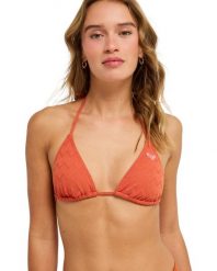 Trójkątny stanik bikini dla Kobiety CURRENT COOLNESS TIKI TRI Pomarańczowy. Brązowe bikini damskie Roxy, bez wzorów. Za 129.99 zł.
