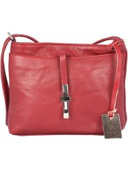 Florence Bags Skórzana torebka "New Sport" w kolorze czerwonym - 20 x 18 x 5 cm rozmiar: onesize. Czerwone torebki klasyczne damskie Florence Bags, bez wzorów, z materiału, bez dodatków. Za 165.99 zł.