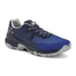 Buty trekkingowe męskie Mammut Sertig II Low GTX. Niebieskie buty trekkingowe męskie Mammut, z gore-texu, bez zapięcia, trekkingowe, gore-tex. Za 591.55 zł.