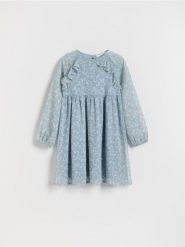 Sukienka w kwiaty - wielobarwny. Sukienki dziewczęce Reserved, bez wzorów, z tkaniny, bez ramiączek. W wyprzedaży za 35.99 zł.