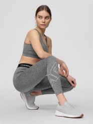 4F Legginsy treningowe szybkoschnące damskie XS. Szare legginsy damskie 4f, xs, bez wzorów, z włókna. Za 99.99 zł.